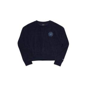 (W) FLOWER TERRY SET-UP SWEATSHIRT NAVY