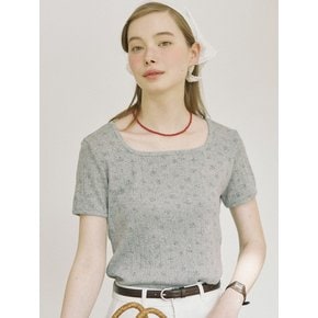 Tiny Floral Slim T-shirt - Melange Grey