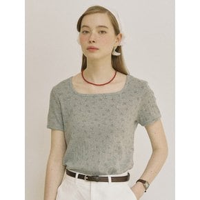 Tiny Floral Slim T-shirt - Melange Grey