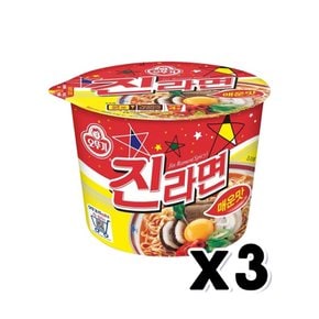 오뚜기 진라면 매운맛 큰컵사발면 110g x 3개