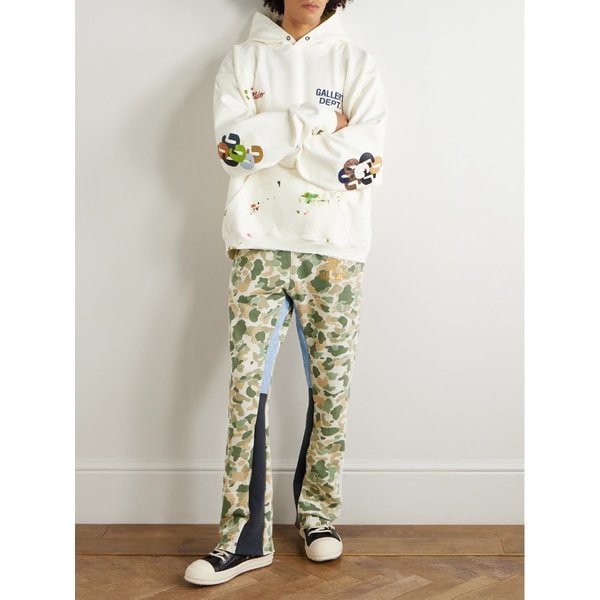 플레어 패치워크 카모플라주 로고 코튼 저지 스웨트팬츠 46376663162903349
