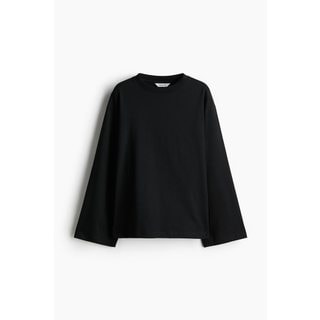 H&M 루즈핏 코튼 탑 블랙 1281706001