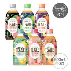 웅진식품 피치우롱티/유자그린티/자몽블랙티 제로 500ml 10펫