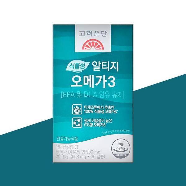 [고려은단] 고려은단 식물성 알티지 오메가3 rTG 668mg x 30캡슐 x 1박스 (S29305314)