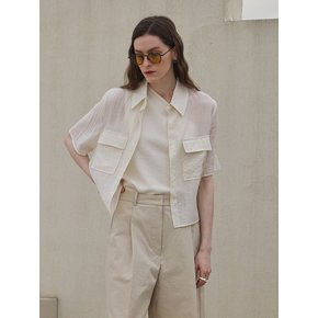 CROPPED POCKET SHIRT (IVORY)