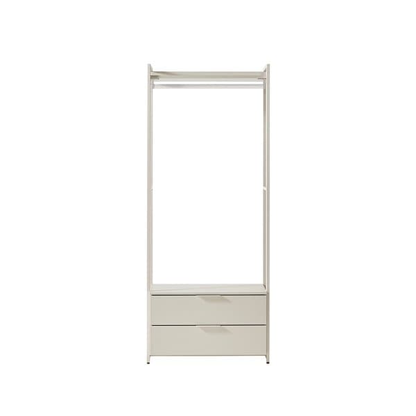 뉴에디트 드레스룸 2단서랍 행거장 80cm_라이트그레이