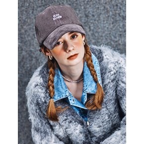 LOGO CORDUROY CHARCOAL BALL CAP