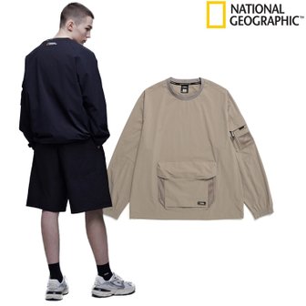 내셔널지오그래픽 [시흥점] N241MSW090 남성용 필드 캥거루 포켓 우븐 맨투맨