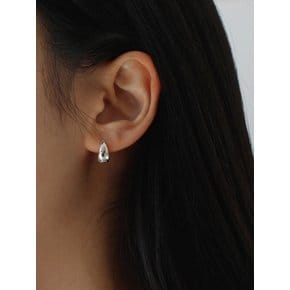 [Silver 925] Water Drop One-touch Earrings (L)