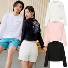 [24S/S] 디스커버리 DWSW7B043 여성 메인크루 그래픽 크롭 워터 긴팔티 래쉬가드