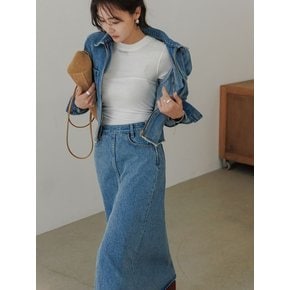레인 데님 자켓 롱스커트 셋업