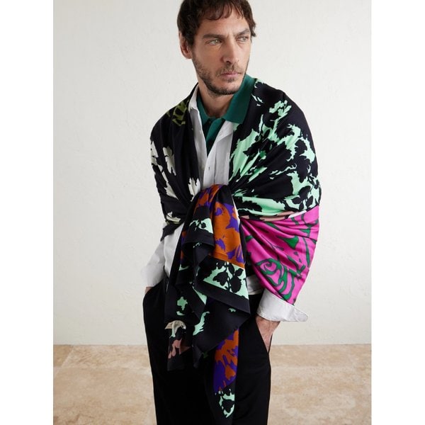 플로럴 프린트 새틴 스카프 46376663163006276