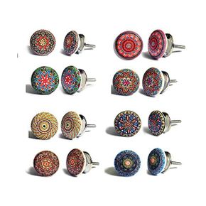 독일 인테리어 문고리 Set of 10 Vintage Floral Ceramic Knobs Hand Painted Handmade for Cupb