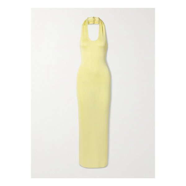케이트 코렐라인 저지 홀터넥 맥시 드레스 옐로 1647597340049439