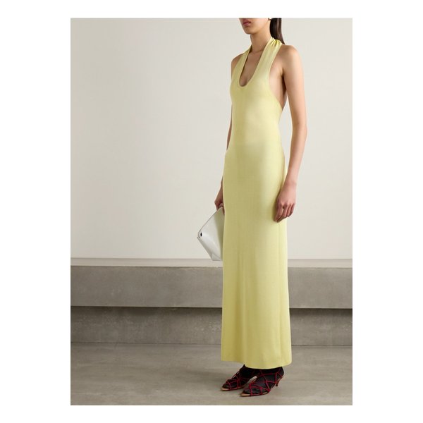 케이트 코렐라인 저지 홀터넥 맥시 드레스 옐로 1647597340049439