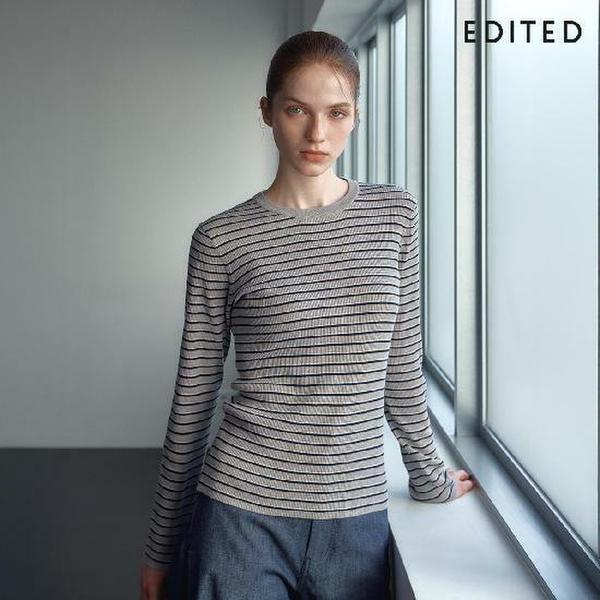 [26SS 최신상] 에디티드 크루넥 리브 니트 3종