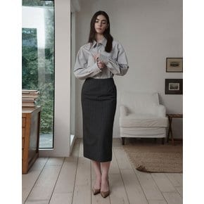 스트라이프 스커트 차콜 STRIPE SKIRT CHARCOAL