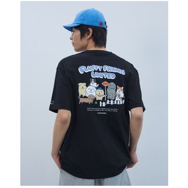 원더플레이스 [꼬모니노즈] 남녀공용 [NINOZ X SOOBOOKZ] FLUFFY FRIENDS T-SHIRT [3COLOR]