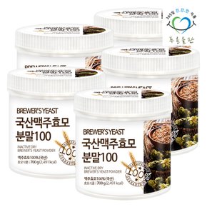 국산 맥주효모 분말 100% 건조효모 건조 맥주 효모 가루 700g 5통 대용량