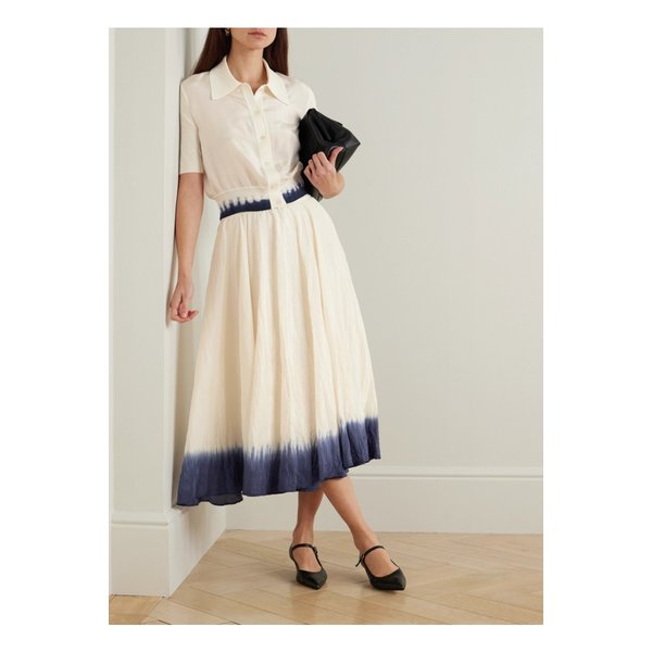 타이다이 골지 실크 코튼 혼방 트리밍 실크 새틴 가디건 에크루 1647597355206041