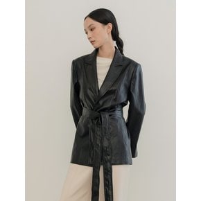 CLASSIC OVERFIT LEATHER  HALF COAT