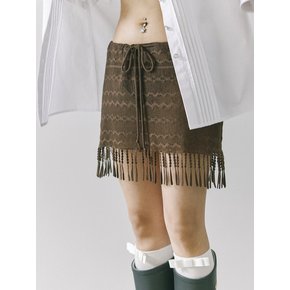 Exotic tassel skirt / Brown