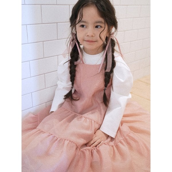 [KIDS] Chiffon Ruffle Dress_Indi Pink