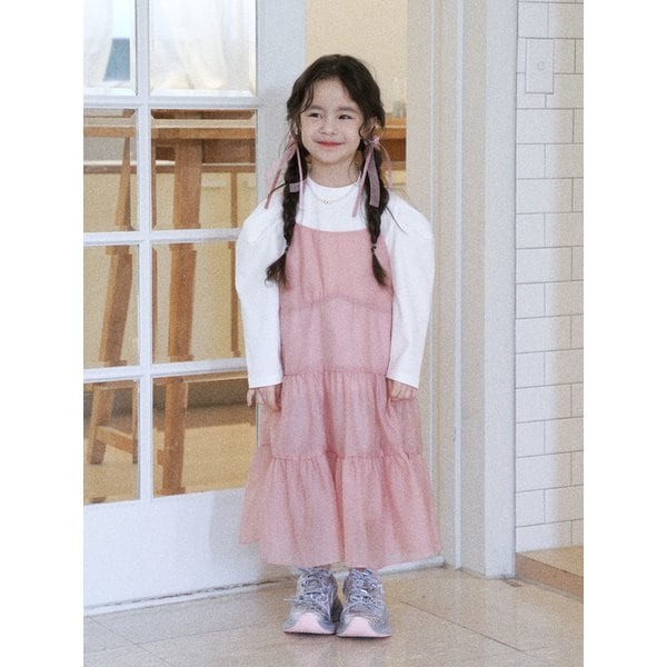 [KIDS] Chiffon Ruffle Dress_Indi Pink