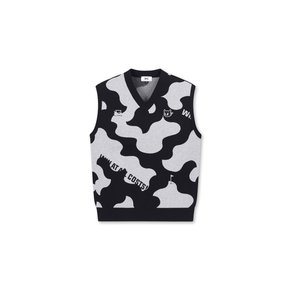 WAAC(왁골프)Men Camo V-neck Knit Vest_WMWAS24103BKX