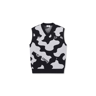 왁 (왁골프)Men Camo V-neck Knit Vest_WMWAS24103BKX