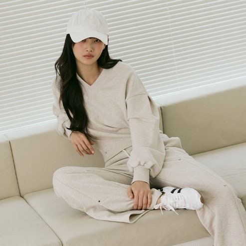에고이스트 [BLUE LABEL] V넥 슬림 웨이스트 스웻셔츠 (ER2OTL05)