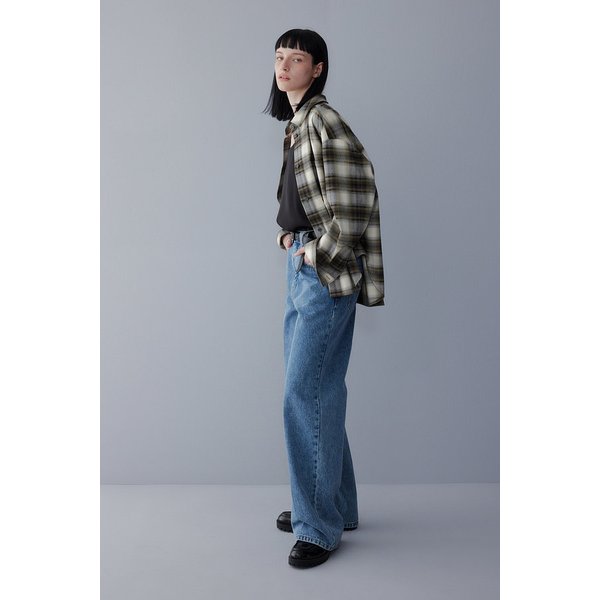 [리오더] 체크 패턴 베이직 블라우스 7155460800337