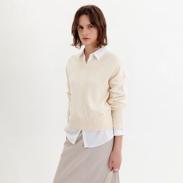 룩캐스트 헤이즐 퍼프 슬리브 니트 탑_아이보리 / HAZEL PUFF SLEEVE KNIT TOP_IVORY