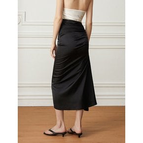 YY_Elegant wrinkle waist skirt_BLACK