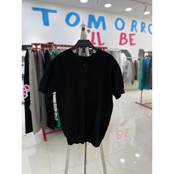 [여주점] 1버튼라운드니트반팔,블랙JHZZ10408