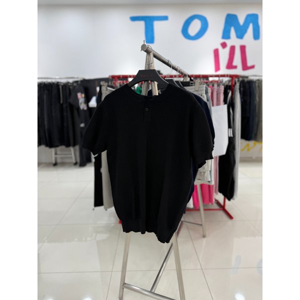 [여주점] 1버튼라운드니트반팔,블랙JHZZ10408