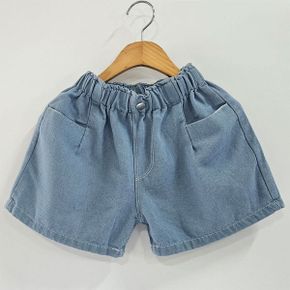 여아용 앞포켓 청반바지 허리밴딩 데님 반바지 40711_P431166452