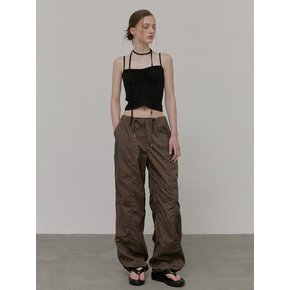 String Wide Pants, Brown