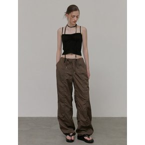 String Wide Pants, Brown