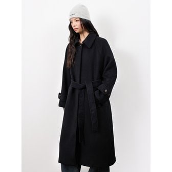 유젠 캐시미어 발마칸 로브 코트_블랙