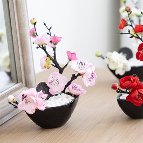 겹매화 테이블 장식 화분set 18x18cm 인테리어 봄 조화 행사 소품 꾸미기