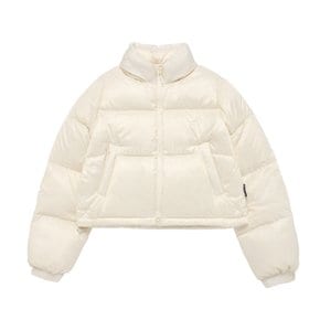 BASIC LOGO OVERSIZE SHORT CROP DUCK DOWN JACKET CREAM 오버사이즈숏패딩  덕다운 크림