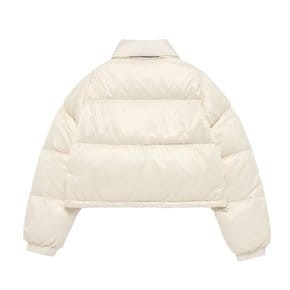 BASIC LOGO OVERSIZE SHORT CROP DUCK DOWN JACKET CREAM 오버사이즈숏패딩  덕다운 크림