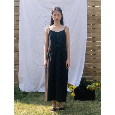 베이오드 Cotton string sleeveless dress_black