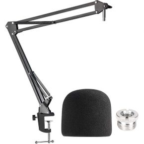 미국 SUNMON 방송용 마이크 Blue Yeti Mic Boom Arm with Foam Windscreen Suspension Scissor S