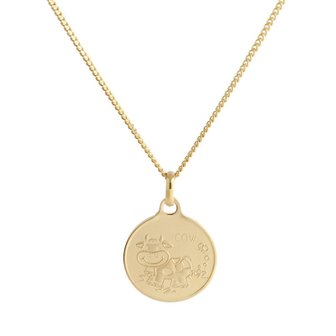  [비앤비골드] 18K 미아방지 유아 어린이 소띠 코인 목걸이 IRN32471