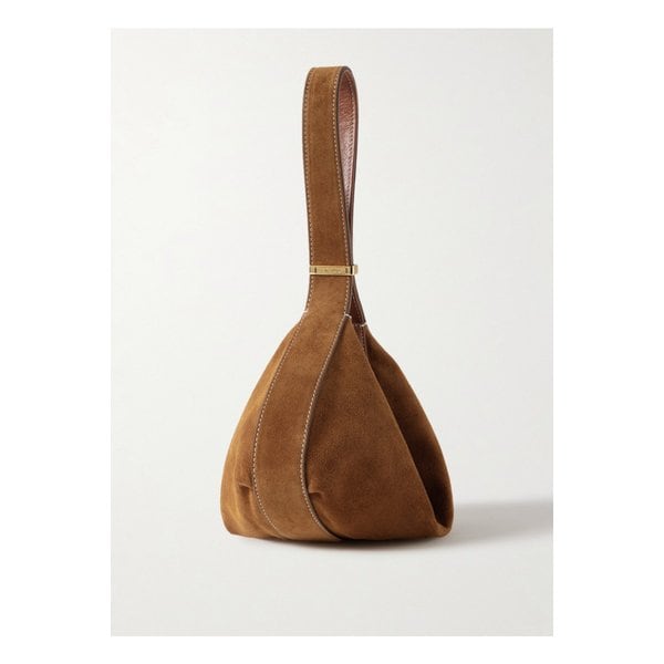 스타우드 데미 가죽 트리밍 스웨이드 숄더 백 탠 브라운 46376663162889562