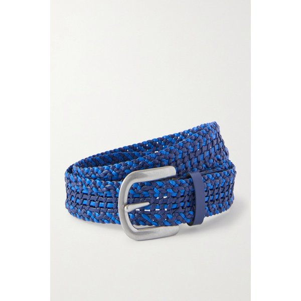 코발트 블루 위빙 가죽 벨트 46376663162949424