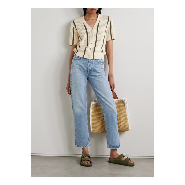 90s 핀치 웨이스트 하이라이즈 스트레이트  진 라이트 데님 1647597344825577