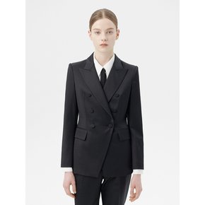 CHELSEA WOOL DOUBLE BREASTED JACKET - BLACK